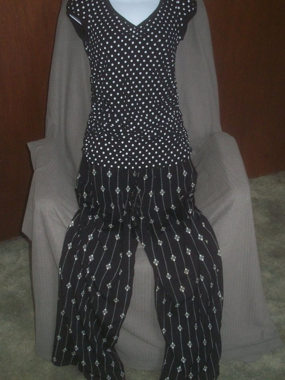 womens palazzo pants.wide leg.elastic waist.lightweight.size small